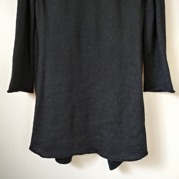 La Llama Alpaca Wool Long Cardigan Sweater - Black Size Large - Picture 9 of 13